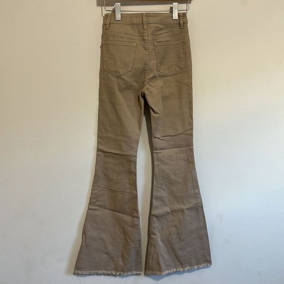 SheIn Tan High Rise Flare Pants - Picture 2 of 6